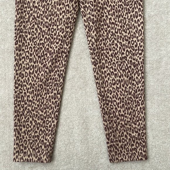 Ann Taylor Pants Womens Small Skinny Beige Burgundy Red Leopard Print Legging - Picture 3 of 12